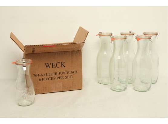 1 Box Of Weck 764 1/2 Liter Juice Jars W/3 Liter Sized Weck Juice Jars