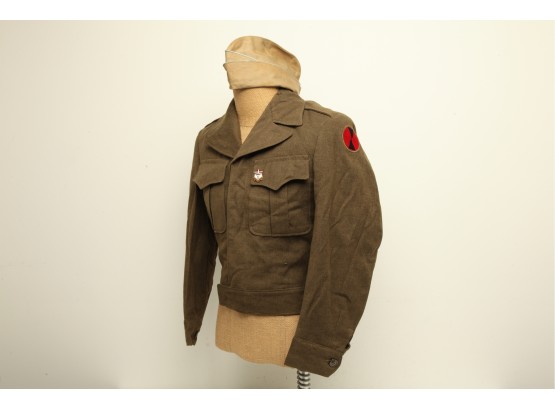 World War II Eisenhower Wool Jacket W/Hat & Patches