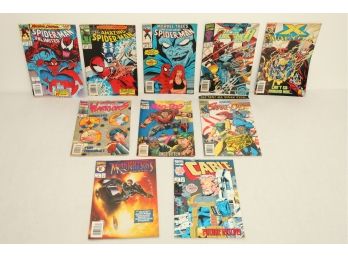 10 Vintage Marvel Comics ~ Ultimate Spiderman, Cable, Mad Dog, Amazing Spiderman, Punisher 2099 & More