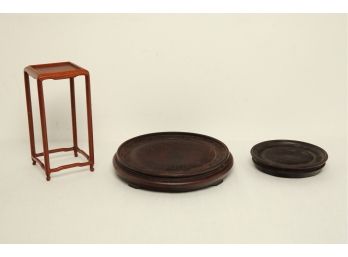 3 Antique Rosewood Stands