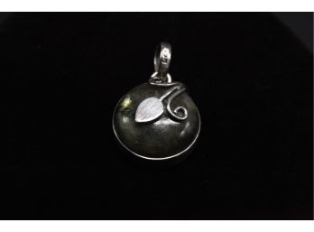 Antique Sterling Silver & Green Stone Pendant