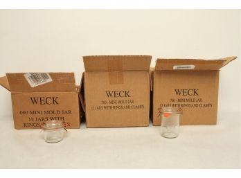 2 Boxes Of Weck 760 Mini Mold Jars & 1 Box 080 Mini Mold Jars