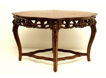Antique Coffee/side Table W/ornate Carved Detail