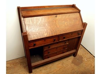 Antique Arts & Crafts Quarter Sawn Tiger Oak Secretary