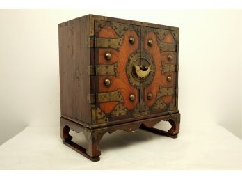 Antique/Vintage Oriental/korean Cabinet W3 Inner Drawers, Beautiful Brass Detail & Brass Fish Lock