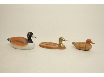 3 Piece Vintage Decorative Duck & Decoy Lot