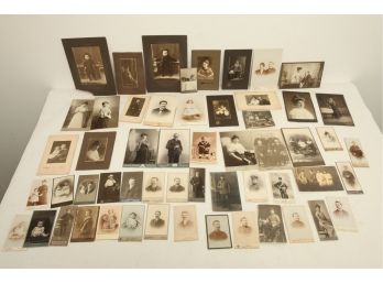 Large Antique Cabinet Card Lot ~ Portraits, Children, Babies, Soldiers, Pets/animals