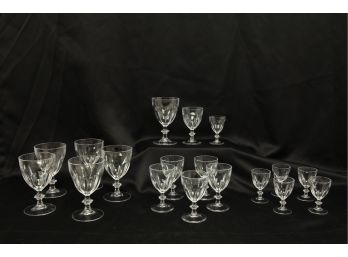 18 Antique/Vintage Crystal Stemware Glasses