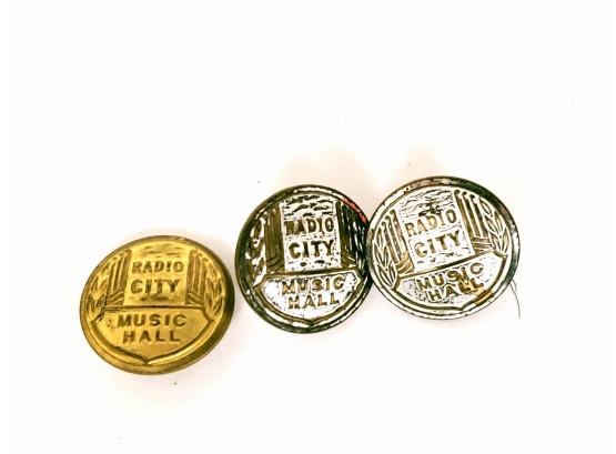 Collection Of 3 Radio City Music Hall Uniform Buttons