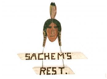 Vintage Cape Cod Native American Folk Art Trade Sign