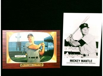 2 Mickey Mantle Reprint Baseball Cards