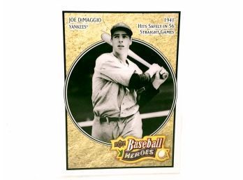 Joe Dimaggio Upper Deck Baseball Heroes Card