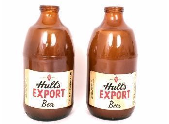 2 Vintage Hull's New Haven Beer Bottles