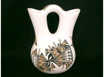 Native American Pottery Acoma Pueblo Double Spout Wedding Vase