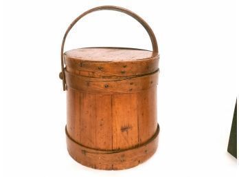 Antique Firkin Primitive Bucket Pail
