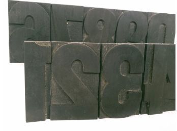 Set Of 10 Large 5' X 3' Wood Block Stamps Numbers 1-10  And More.