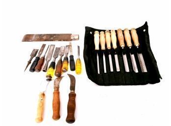 Mixed Lot Of Chisels Including 7 Piece Set With Case