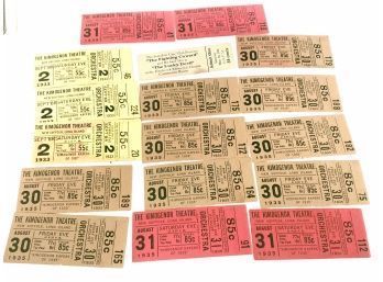 Collection Of 16 Theater Tickets To Kimogenor Theater From 1935.