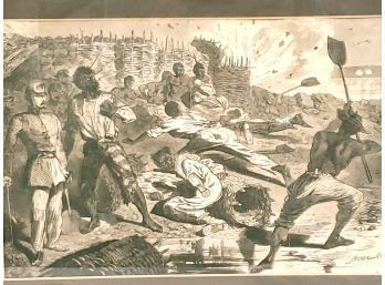 Winslow Homer, A Shell In Rebel Trenches,1863 Wood Engraving Published In Harpers Weekly
