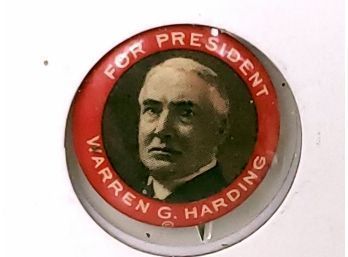 Original Whitehead Hoag Political Button, Harding For President