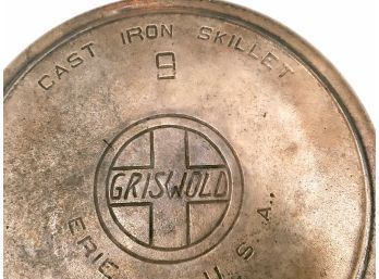 RARE Griswold 9 Slant Logo 710 AX Nickel Plated Cast Iron Skillet
