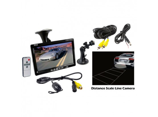 Pyle PLCM7700 7'' LCD Video Monitor With Universal Mount Rearview Backup Camera