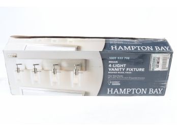 Hampton Bay Regan 29.13 In. 4-Light Brushed Nickel Bathroom Vanity Light Shaded New
