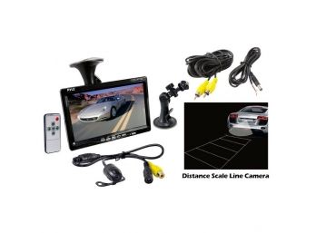 Pyle PLCM7700 7'' LCD Video Monitor With Universal Mount Rearview Backup Camera