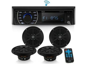 Bluetooth Marine MP3/USB/SD AMFM Receiver Stereo & 6.5 Speaker Kit New