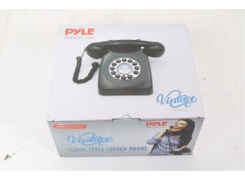 Pyle PPRETRO25BK Vintage Retro Style Corded Phone Landline Telephone MCM Black