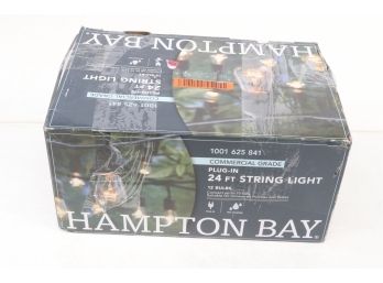 Hampton Bay 12-Light 24 Ft. Black Commercial Incandescent String Light