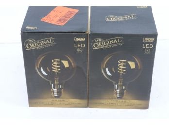 FEIT Electric G40 Dimmable LED Amber Glass Vintage 60W Light Bulb (2-PACK)