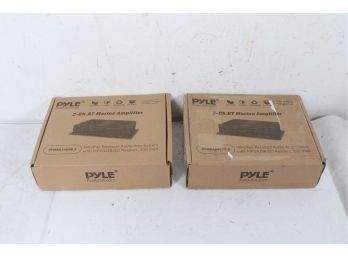 Pair Of Pyle 2-Channel 200W Bluetooth Weather-Resistant Marine Amplifier PFMRA340BB.5