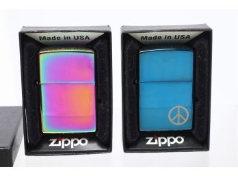 Pair Of Colored Zippo Lighters