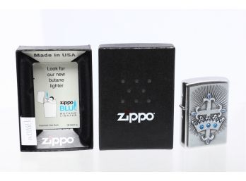 Blue Crystal F12 New Zippo Lighter