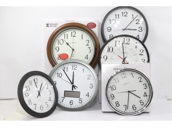 Group Of 6 Hanging Clocks Includes Howards Miller & Quartz