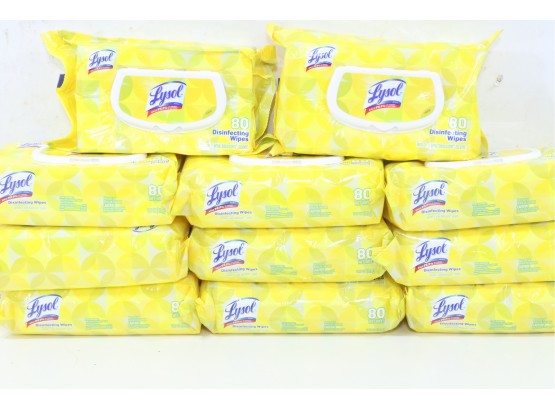 11 Lysol Disinfecting Wipes Flatpacks, Lemon/Lime, 80/Pack,
