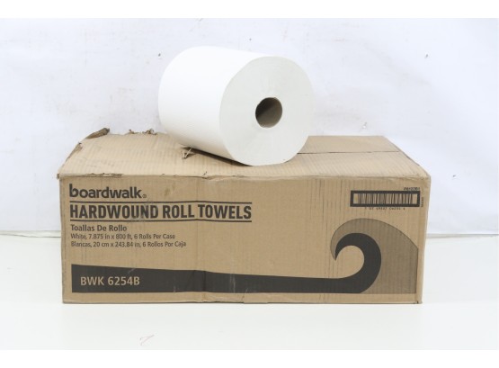 6 Rolls Of Boardwalk 800 Ft White Hard Roll Paper Towels