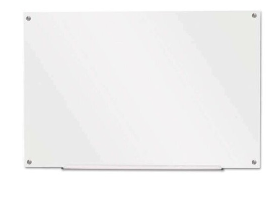 Universal Frameless Glass Marker Board, 36' X 24', White
