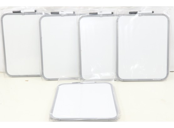 5 Mastervision Magnetic Dry Erase Board, 11 X 14, White Plastic Frame