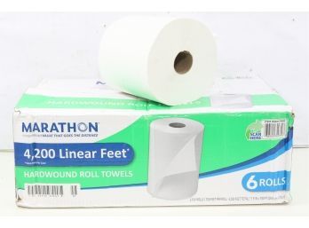 6 Rolls Of Marathon Hardwound Roll Paper Towels, White (700 Ft./roll )