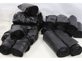 21 Rolls Of Misc. Large, Medium & Small Garbage Bags Black
