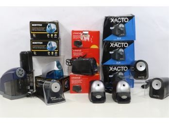 Large Group Of Electric Sharpeners Includes X-acto, Universal & Bostish,