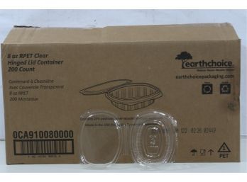 Pactiv EarthChoice Hinged Lid Deli Container, 200 Containers 8oz