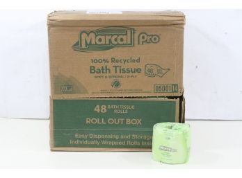 48 PRO 100 Recycled Bath Tissue Two-Ply White 500 Sheets/Roll