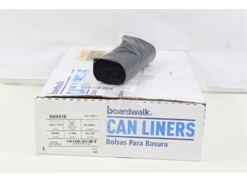10 Rolls Of Boardwalk 56 Gallon Low Density Repro Can Liners (100/Carton) Black