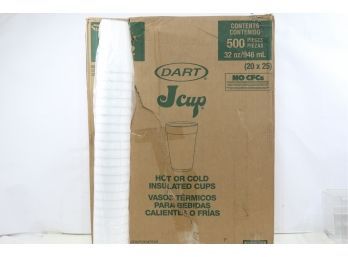 Dart Drink Foam Cups, 32 Oz., White, 20 Bags Of 25/Carton (DCC32TJ32)