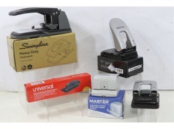Group Of 5 2 & 3 -hole Punch Includes Swingline, Master, Universal  & Bostitch