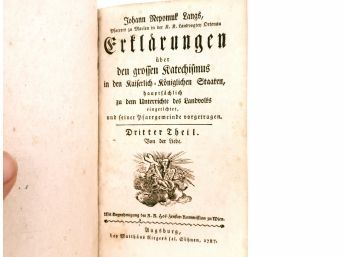 Antique 1787 Johann Nepomuk Langs Book
