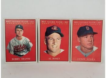 1950s Topps Baseball MVP Cards Bobby Shantz,  Al Rosen, Jackie Jensen